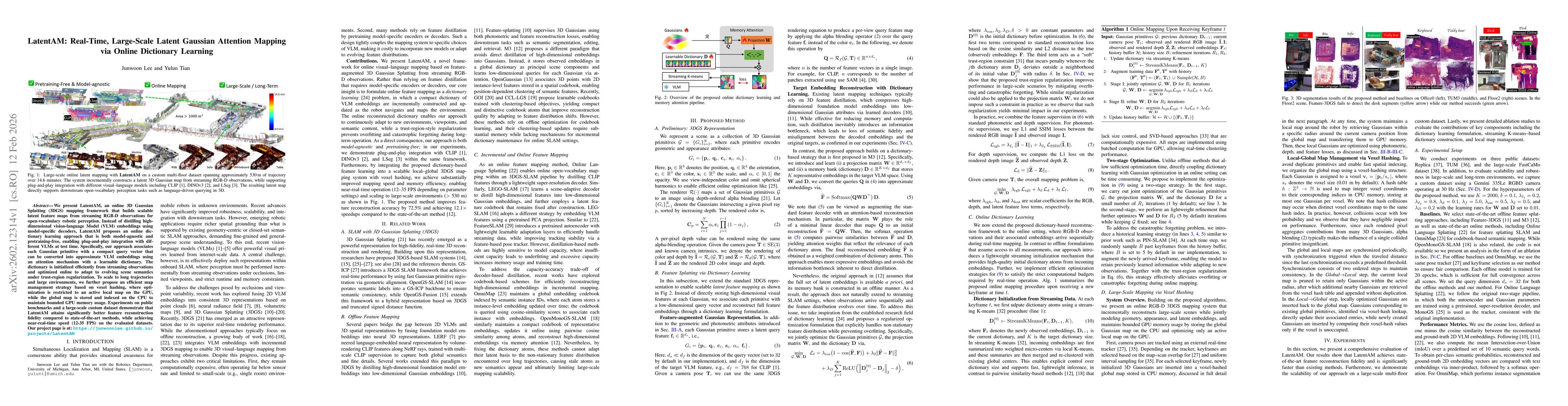 Thumbnail for LatentAM: Real-Time, Large-Scale Latent Gaussian Attention Mapping via Online Dictionary Learning