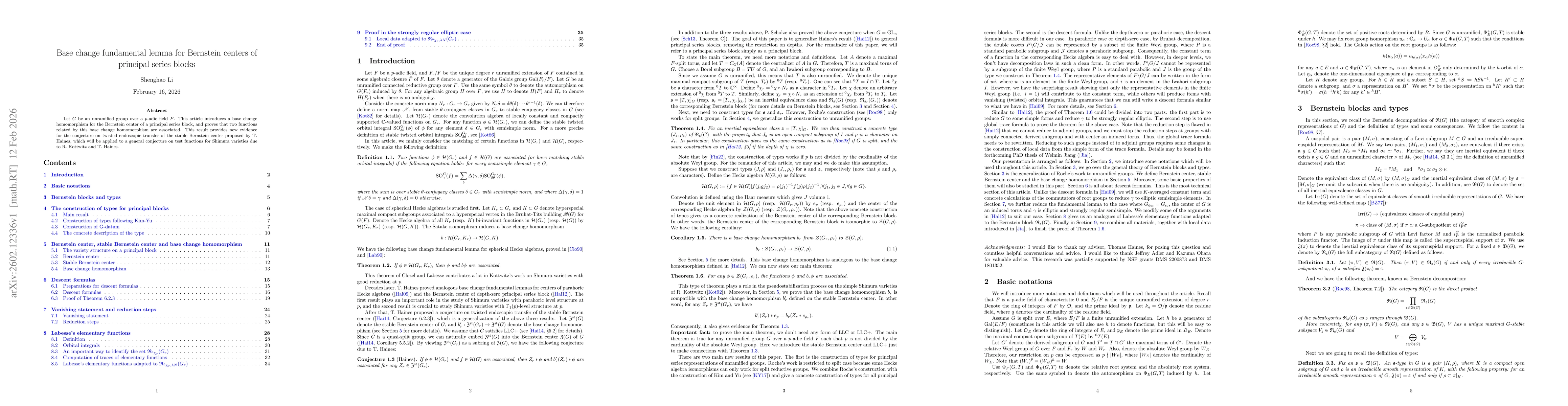 Thumbnail for Base change fundamental lemma for Bernstein centers of principal series blocks
