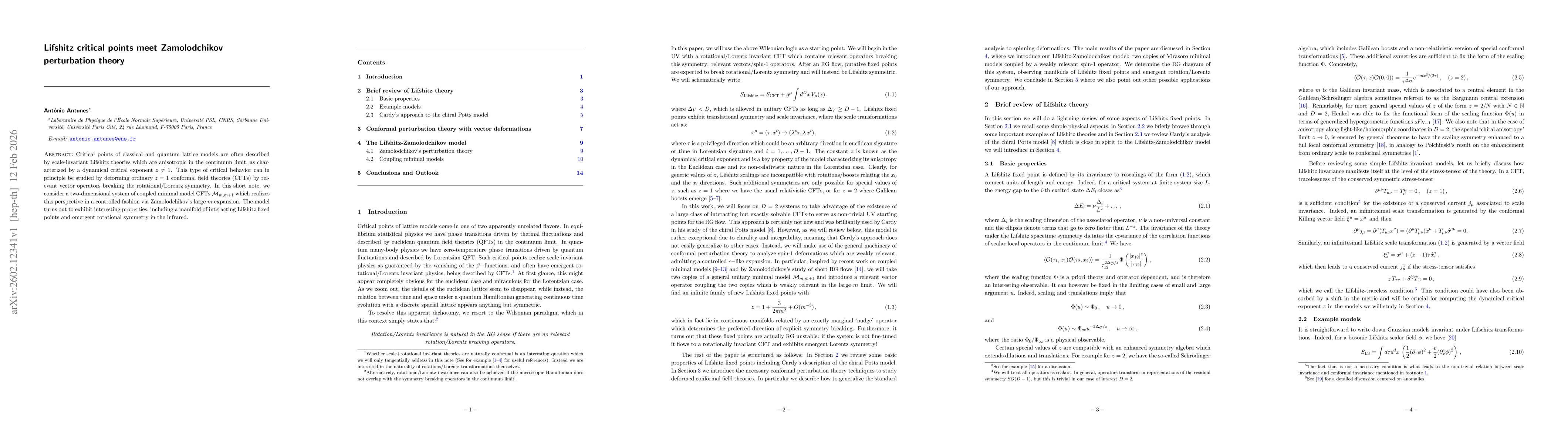 Thumbnail for Lifshitz critical points meet Zamolodchikov perturbation theory