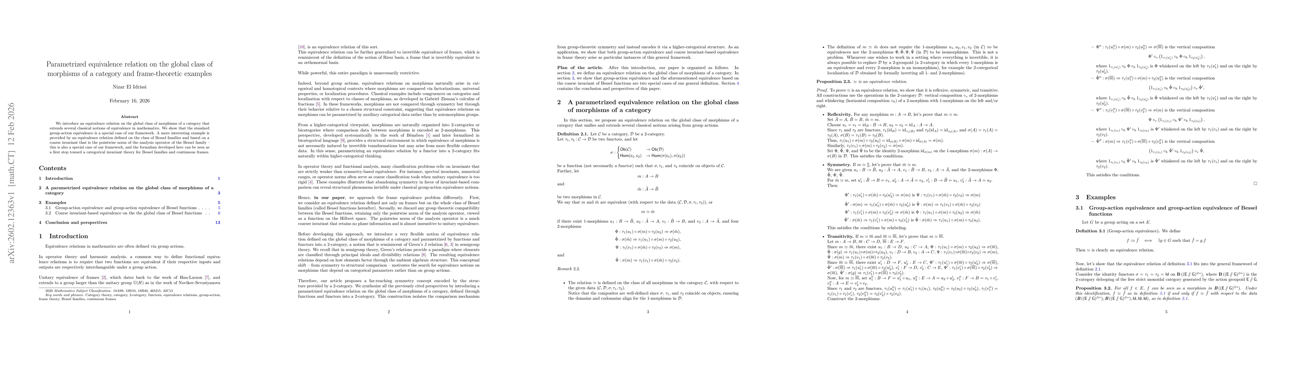 Thumbnail for Parametrized equivalence relation on the global class of morphisms of a category and frame-theoretic examples