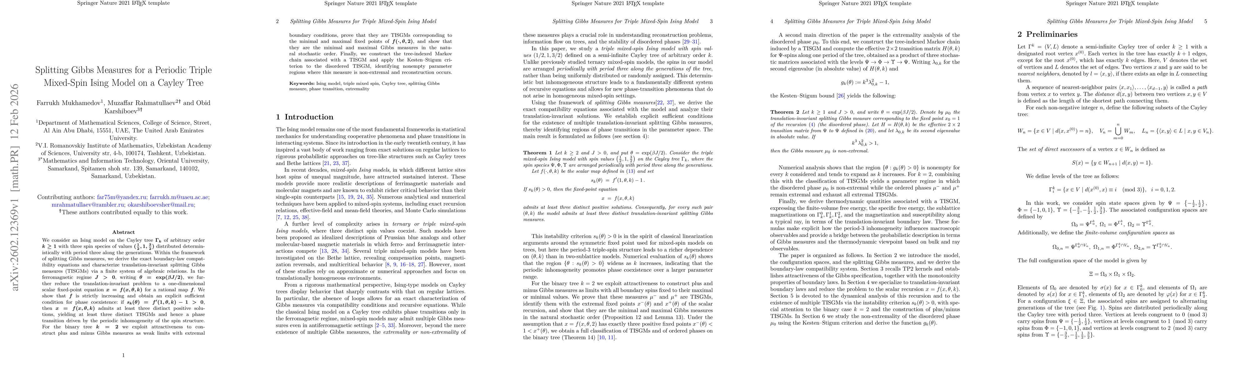 Thumbnail for Splitting Gibbs Measures for a Periodic Triple Mixed-Spin Ising Model on a Cayley Tree