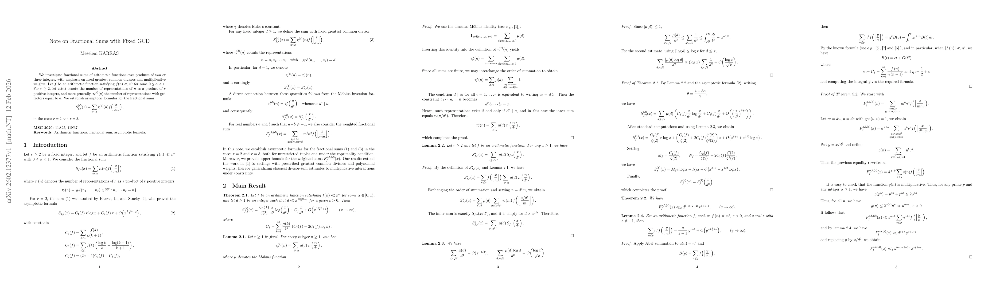 Thumbnail for Note on Fractional Sums with Fixed GCD