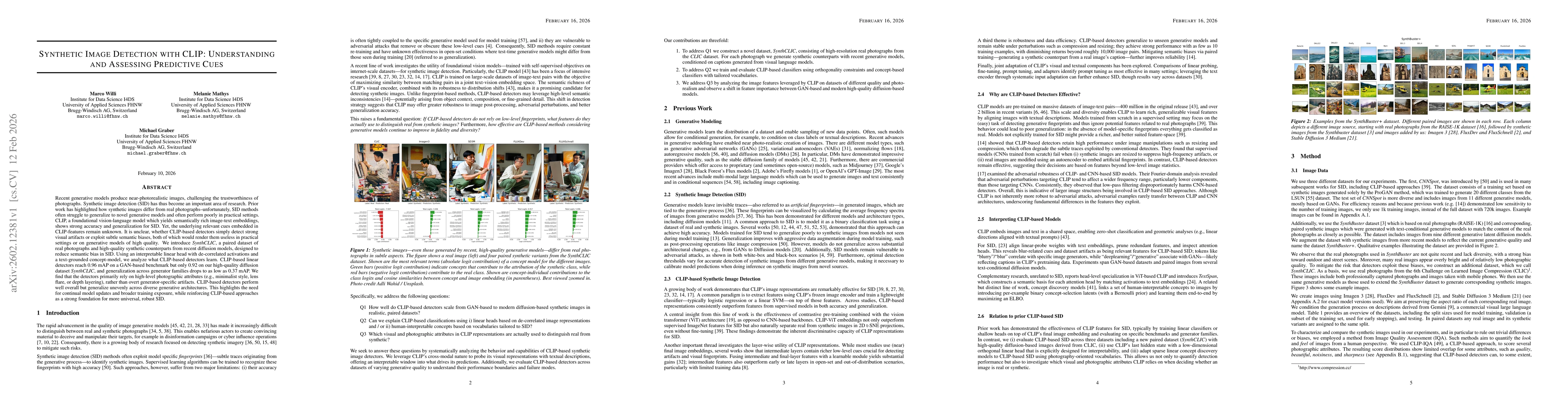 Thumbnail for Synthetic Image Detection with CLIP: Understanding and Assessing Predictive Cues