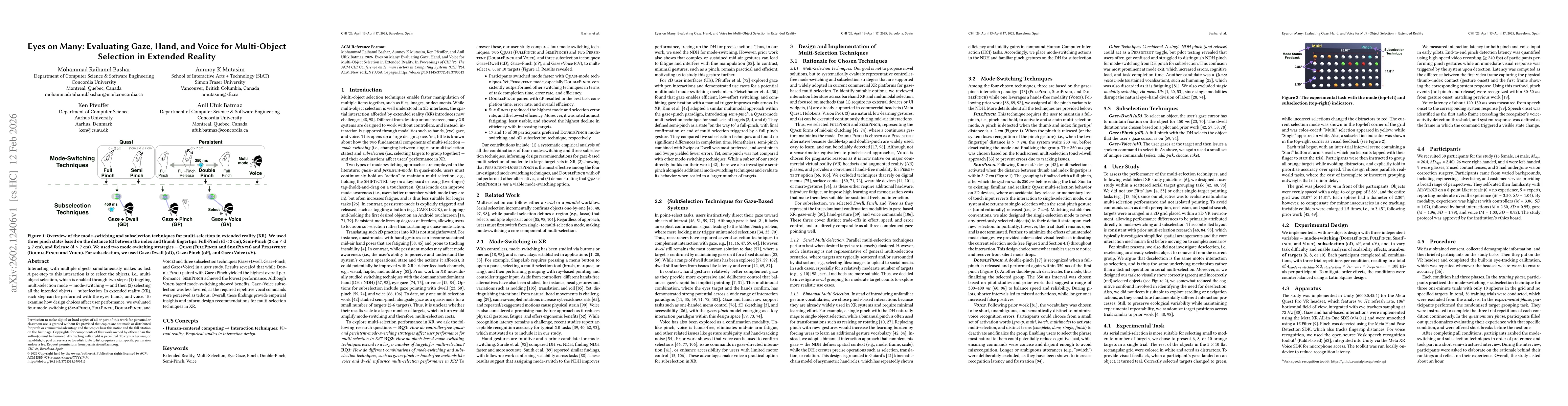 Thumbnail for Eyes on Many: Evaluating Gaze, Hand, and Voice for Multi-Object Selection in Extended Reality