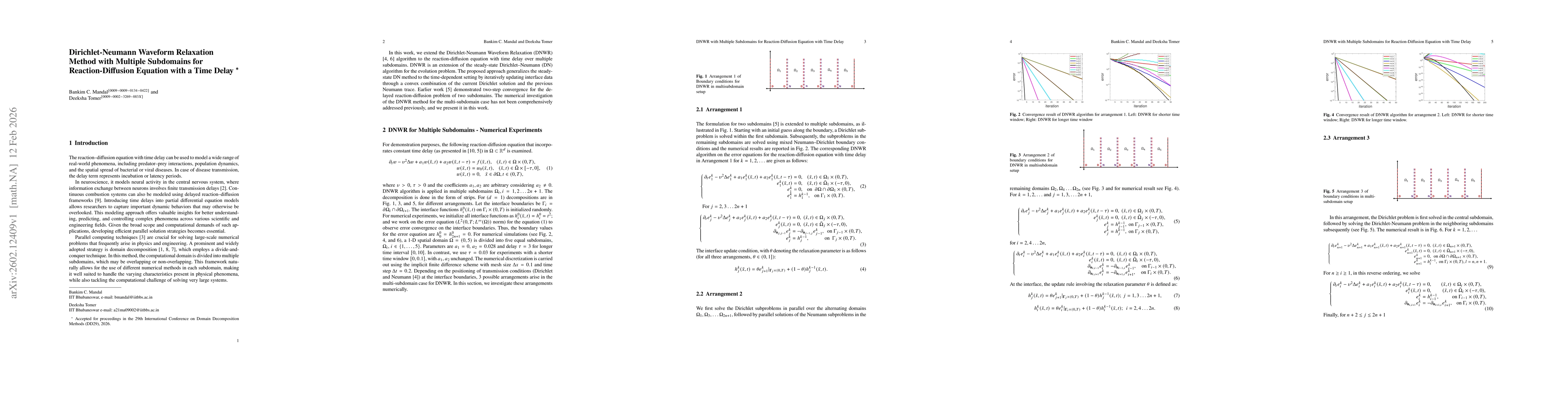 Thumbnail for Dirichlet-Neumann Waveform Relaxation Method with Multiple Subdomains for Reaction-Diffusion Equation with a Time Delay