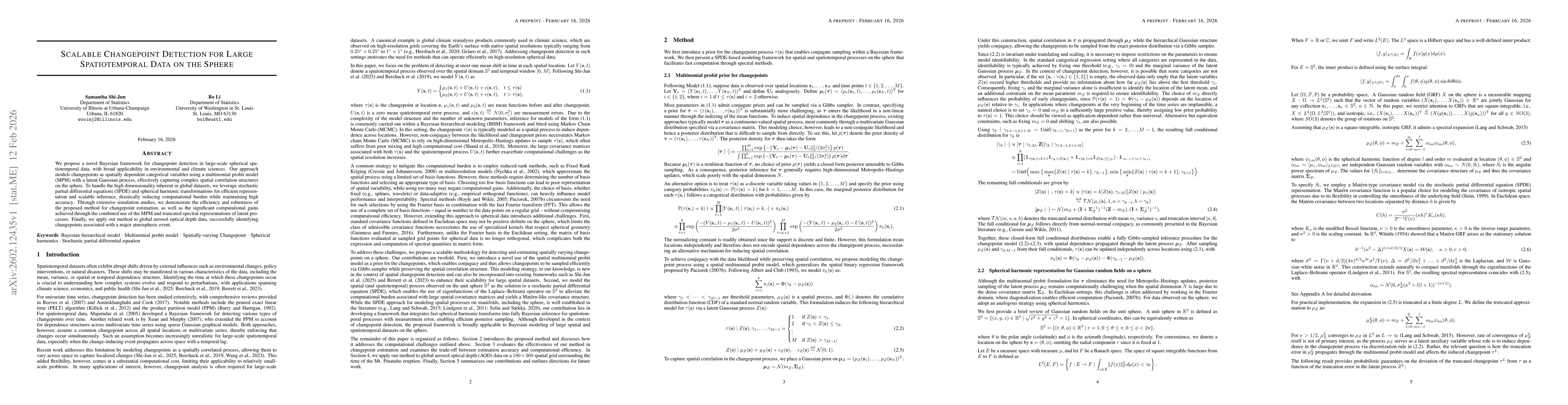 Thumbnail for Scalable Changepoint Detection for Large Spatiotemporal Data on the Sphere