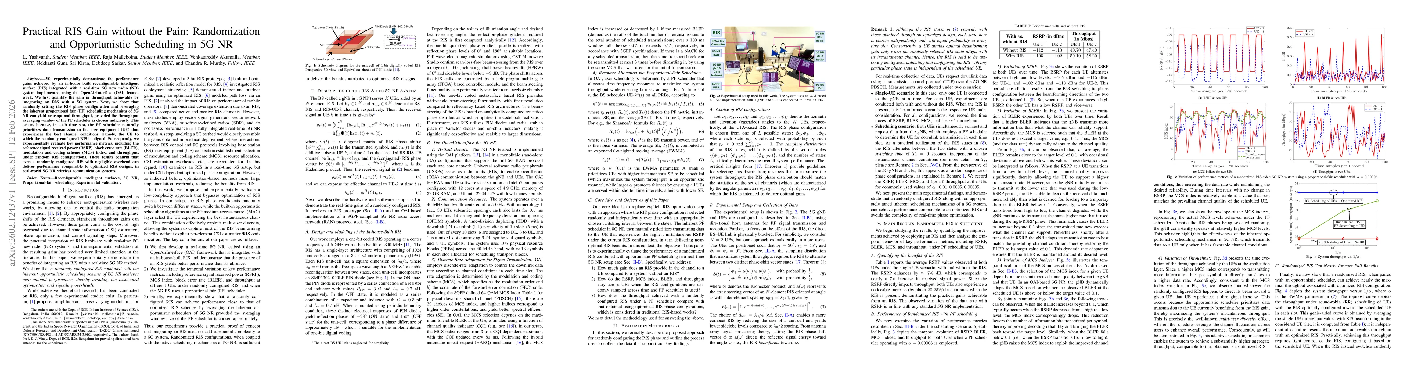 Thumbnail for Practical RIS Gain without the Pain: Randomization and Opportunistic Scheduling in 5G NR