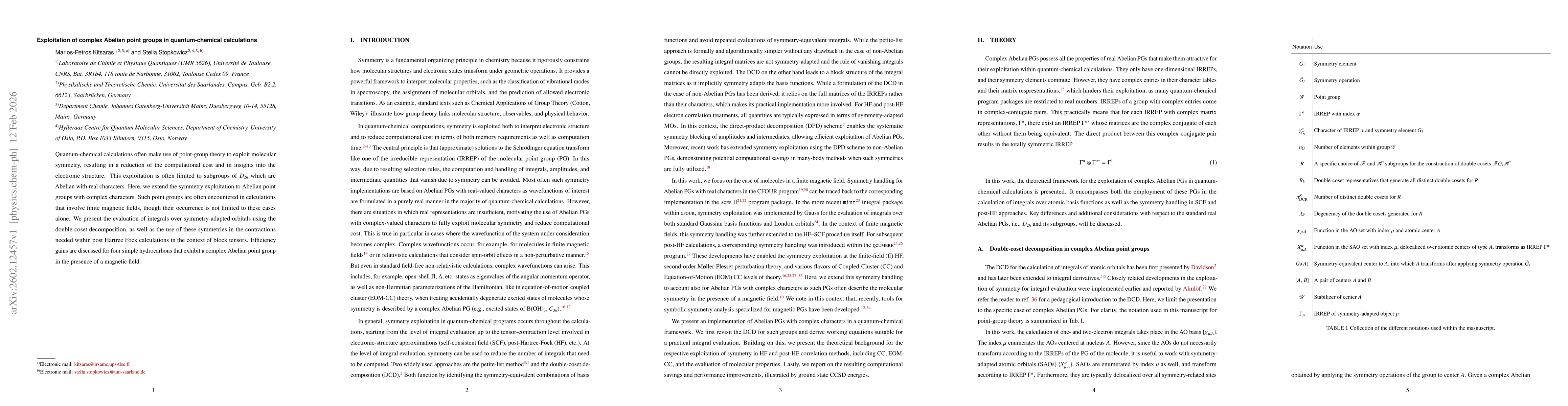 Thumbnail for Exploitation of complex Abelian point groups in quantum-chemical calculations