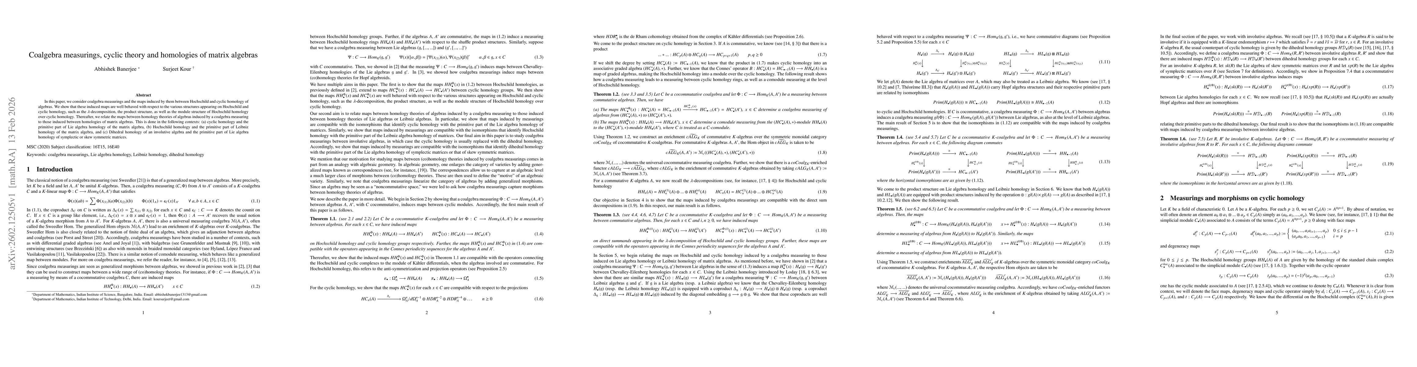 Thumbnail for Coalgebra measurings, cyclic theory and homologies of matrix algebras