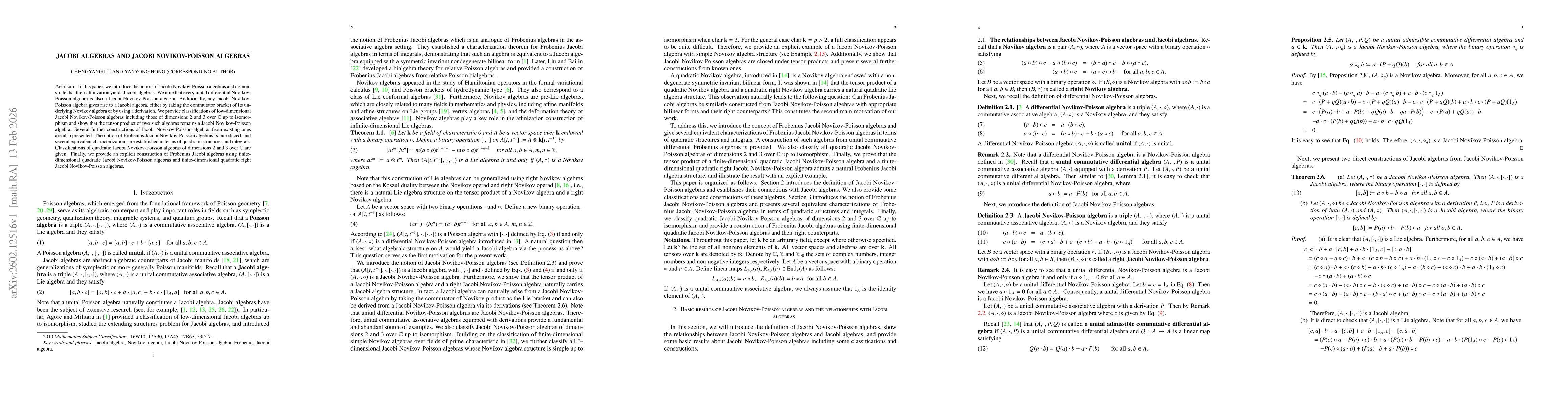 Thumbnail for Jacobi algebras and Jacobi Novikov-Poisson algebras