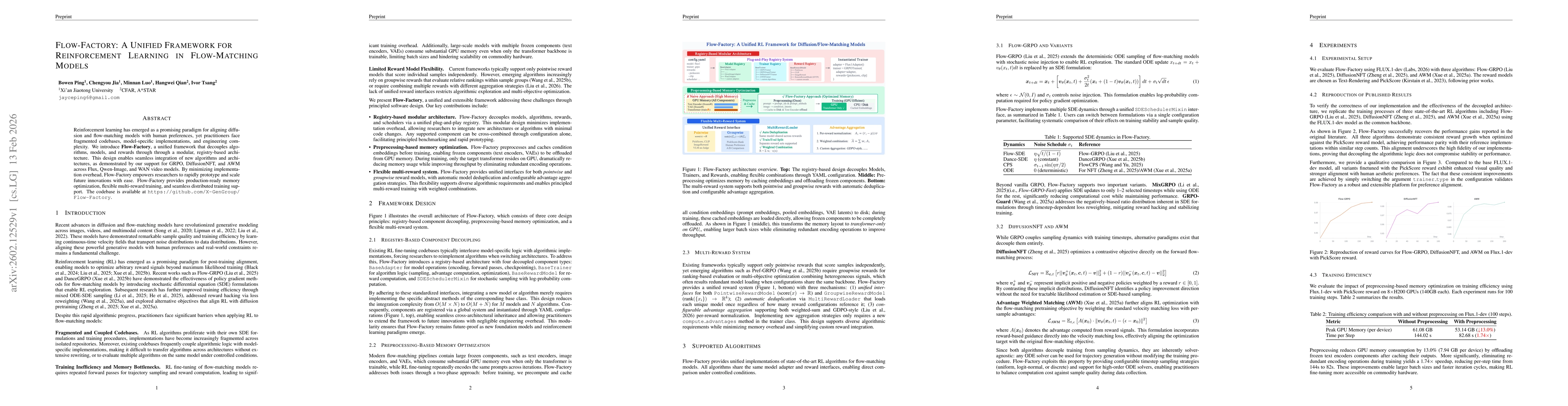 Thumbnail for Flow-Factory: A Unified Framework for Reinforcement Learning in Flow-Matching Models