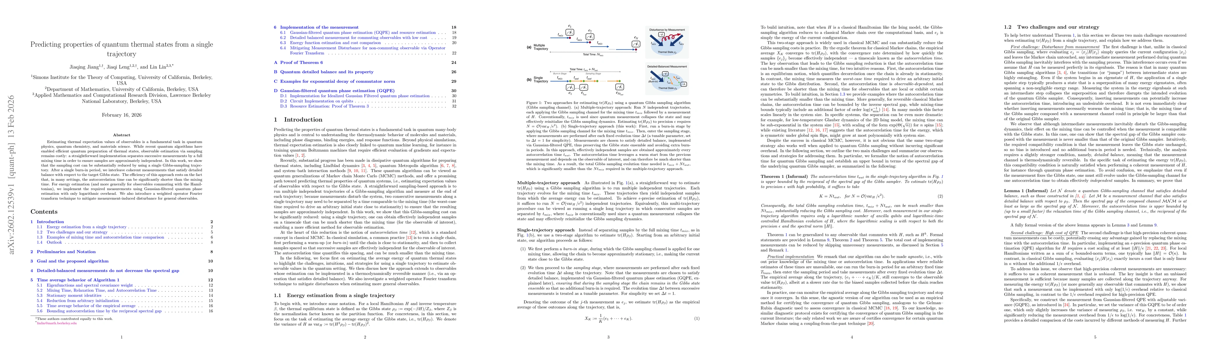 Thumbnail for Predicting properties of quantum thermal states from a single trajectory