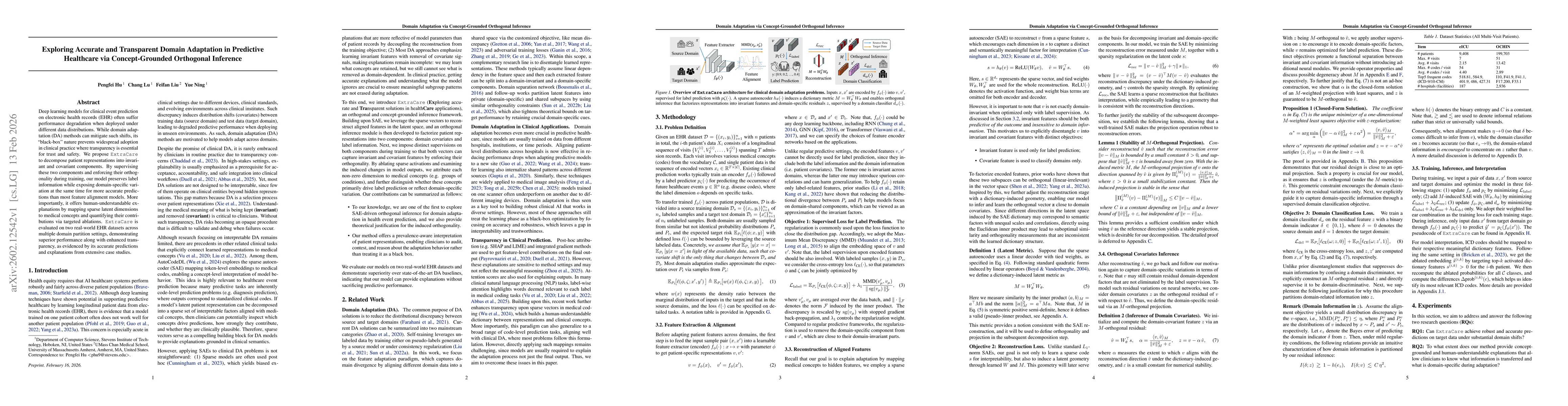Thumbnail for Exploring Accurate and Transparent Domain Adaptation in Predictive Healthcare via Concept-Grounded Orthogonal Inference