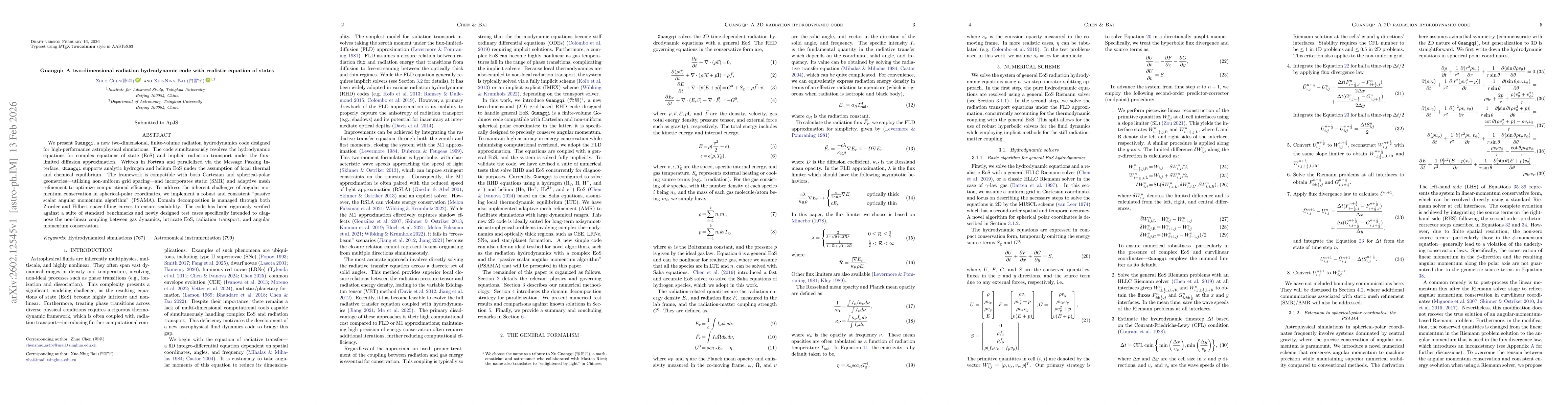 Thumbnail for Guangqi: A two-dimensional radiation hydrodynamic code with realistic equation of states