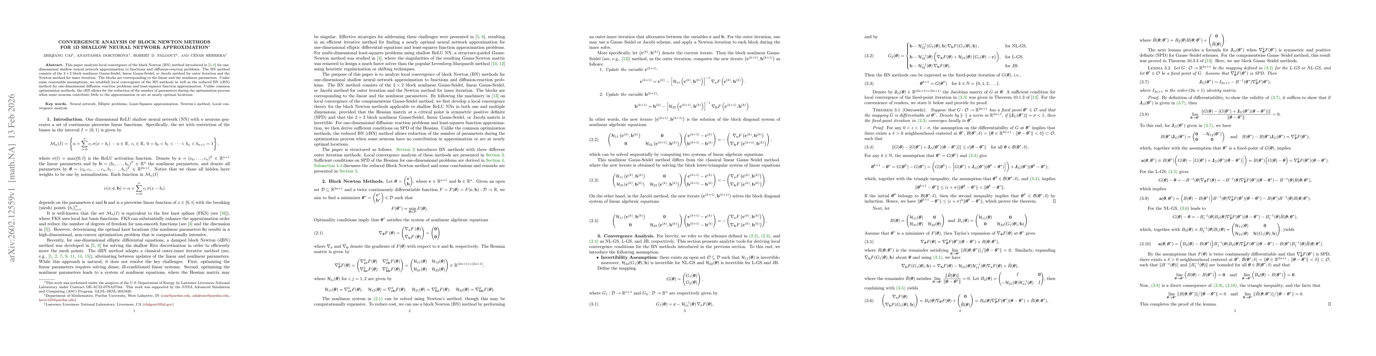 Thumbnail for Convergence Analysis of Block Newton Methods for 1D Shallow Neural Network Approximation