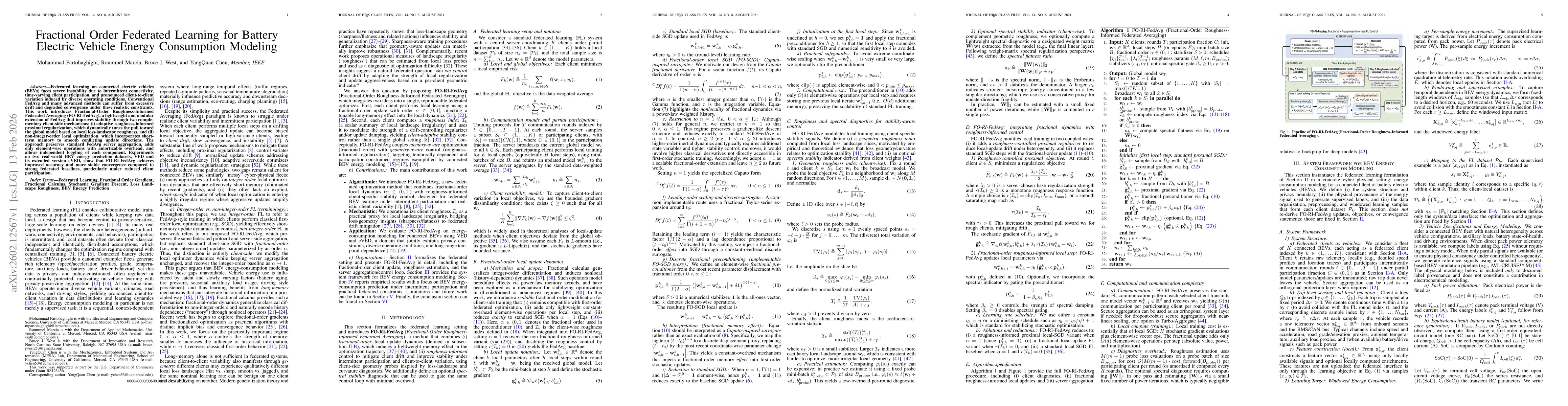 Thumbnail for Fractional Order Federated Learning for Battery Electric Vehicle Energy Consumption Modeling