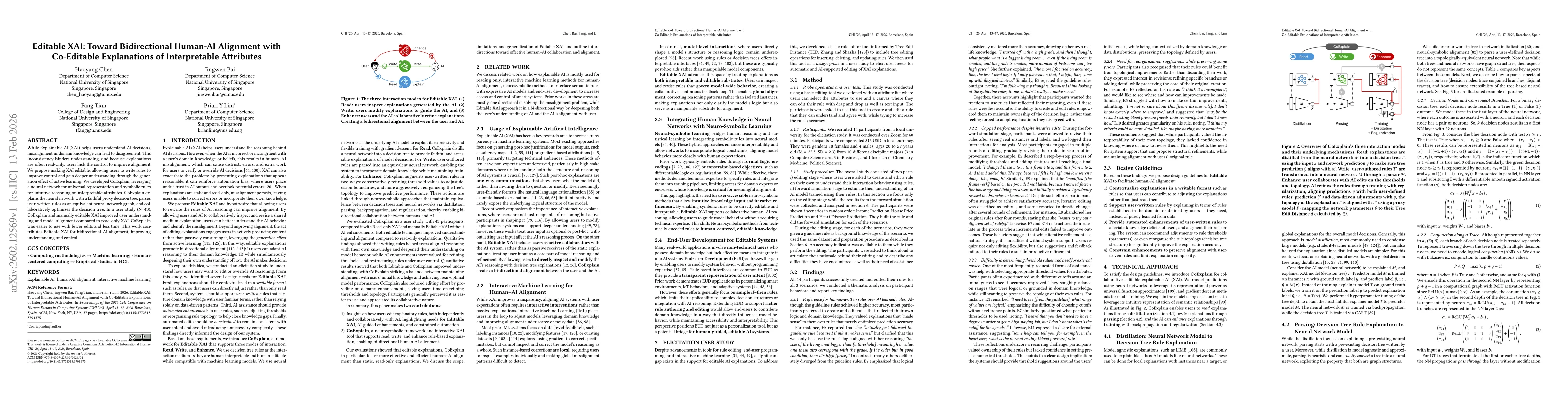 Thumbnail for Editable XAI: Toward Bidirectional Human-AI Alignment with Co-Editable Explanations of Interpretable Attributes