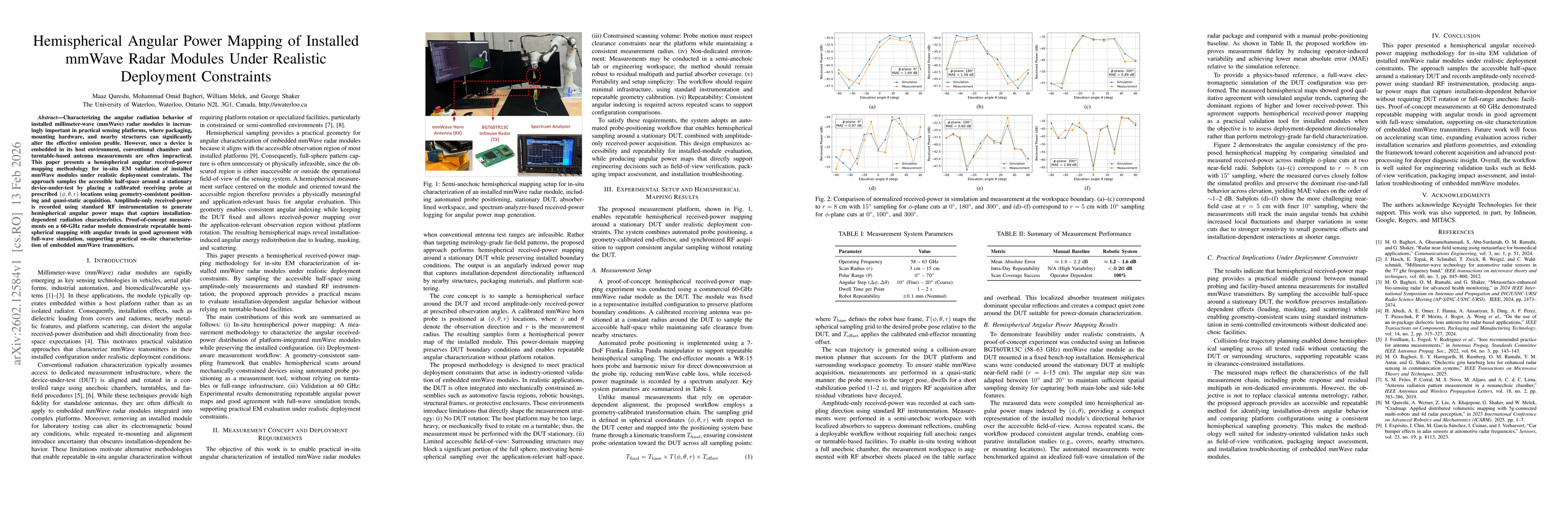 Thumbnail for Hemispherical Angular Power Mapping of Installed mmWave Radar Modules Under Realistic Deployment Constraints