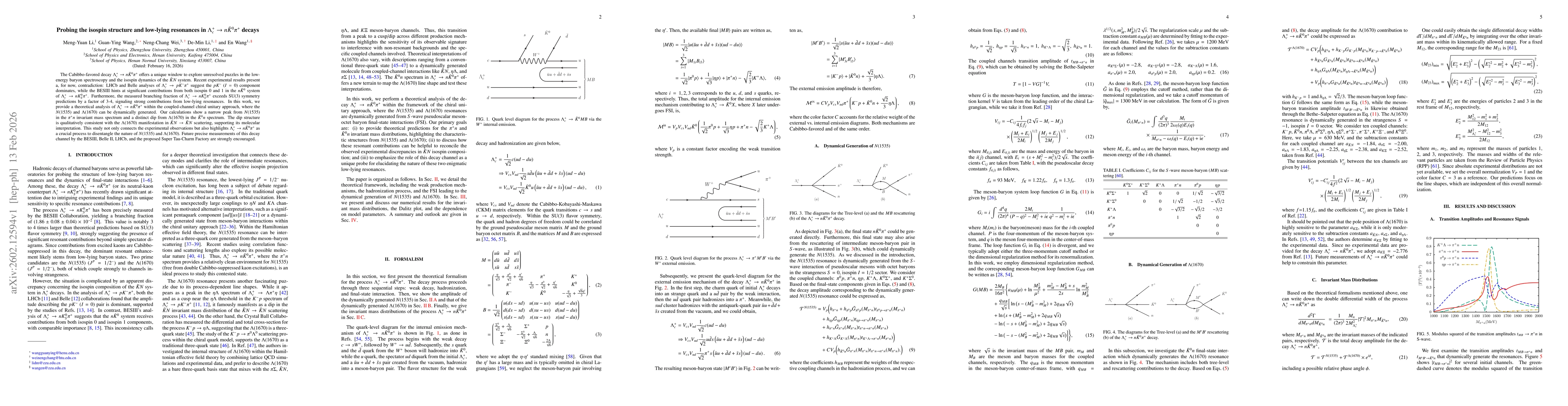 Thumbnail for Probing the isospin structure and low-lying resonances in $Λ_c^+ \to n\bar{K}^0 π^+$ decays