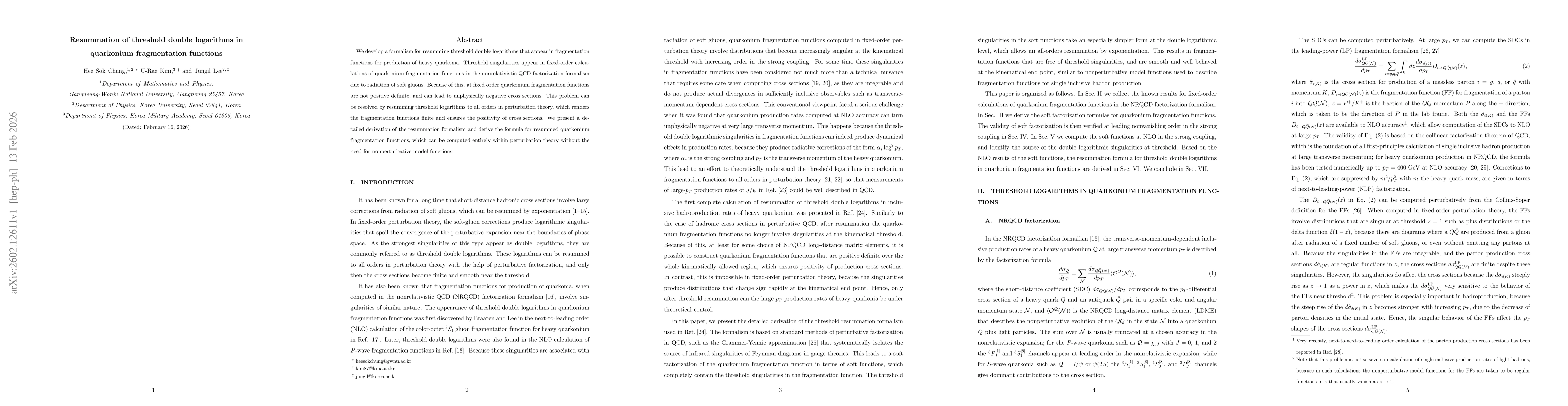 Thumbnail for Resummation of threshold double logarithms in quarkonium fragmentation functions