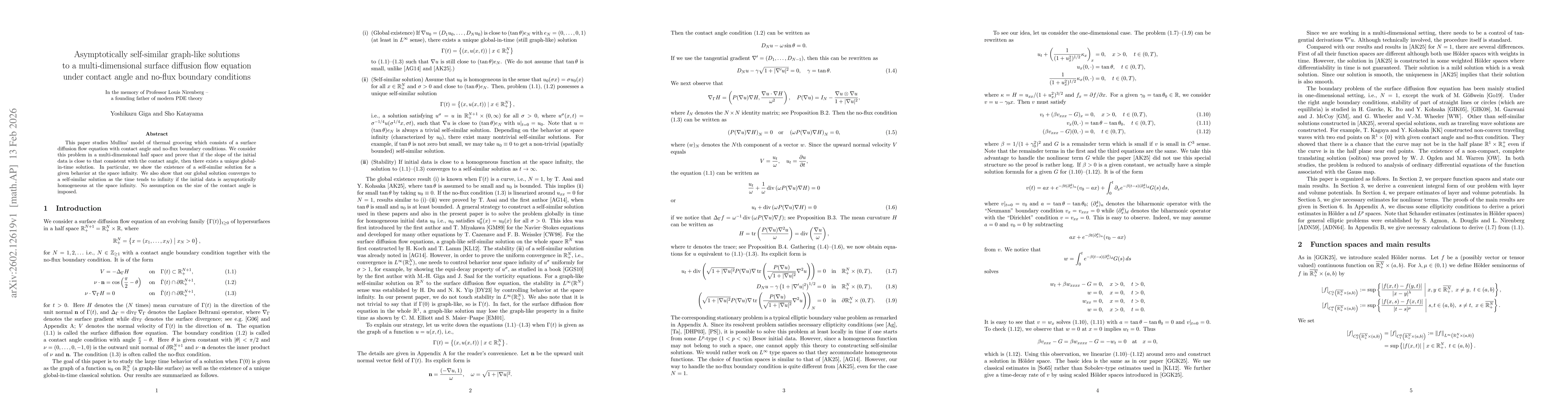 Thumbnail for Asymptotically self-similar graph-like solutions to a multi-dimensional surface diffusion flow equation under contact angle and no-flux boundary conditions