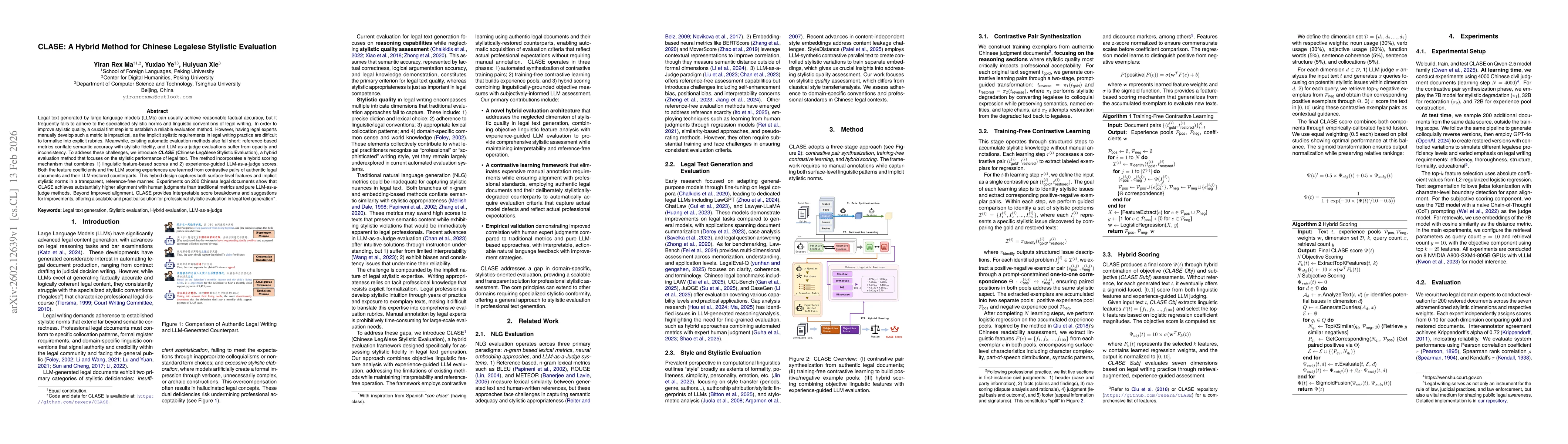 Thumbnail for CLASE: A Hybrid Method for Chinese Legalese Stylistic Evaluation