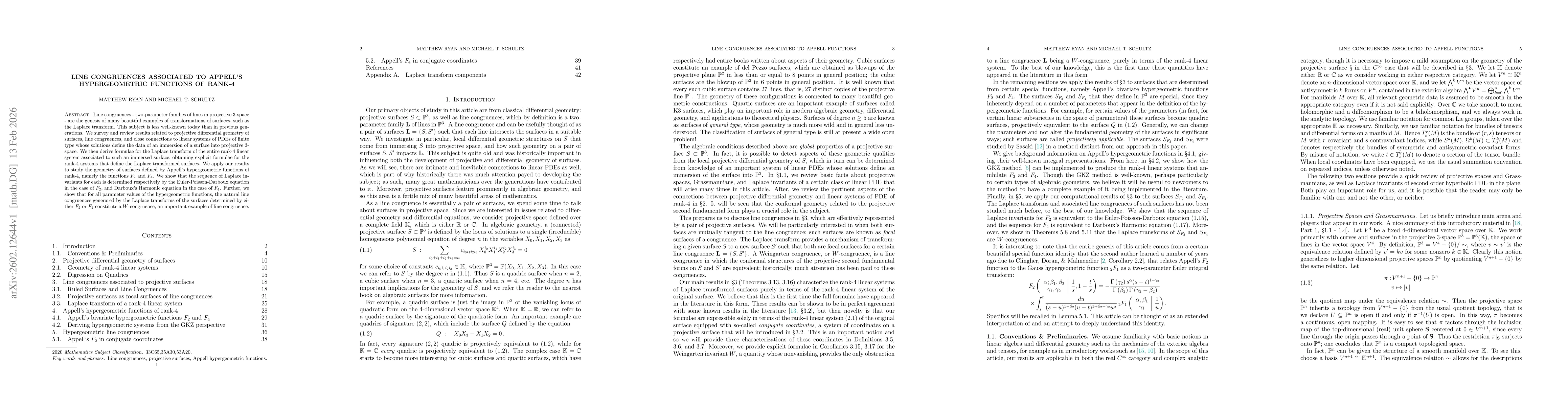 Thumbnail for Line congruences associated to Appell's hypergeometric functions of rank-4