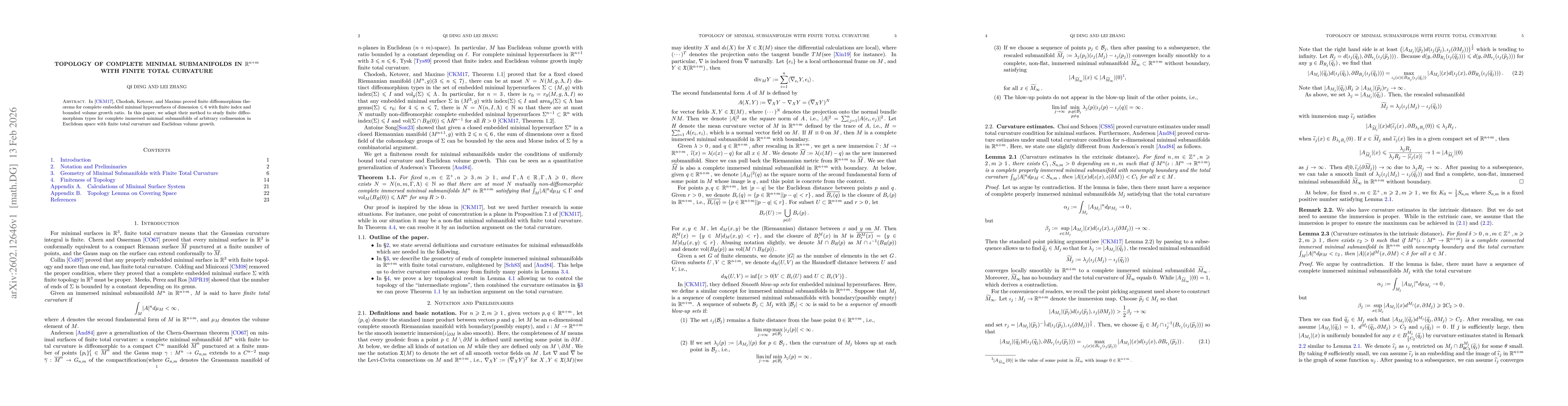 Thumbnail for Topology of complete minimal submanifolds in $\mathbb{R^{n+m}}$ with finite total curvature