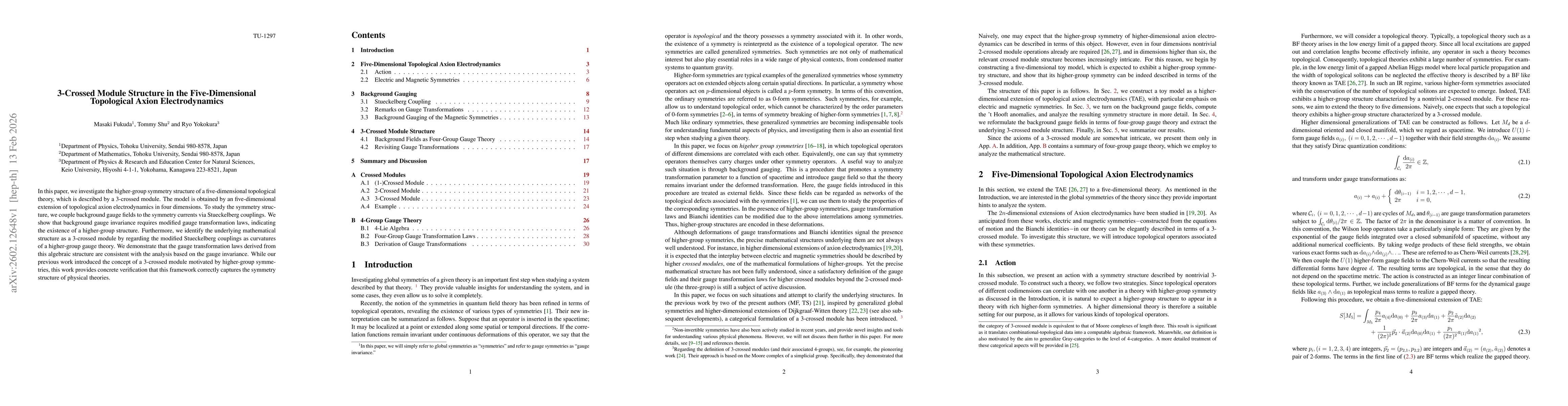Thumbnail for 3-Crossed Module Structure in the Five-Dimensional Topological Axion Electrodynamics