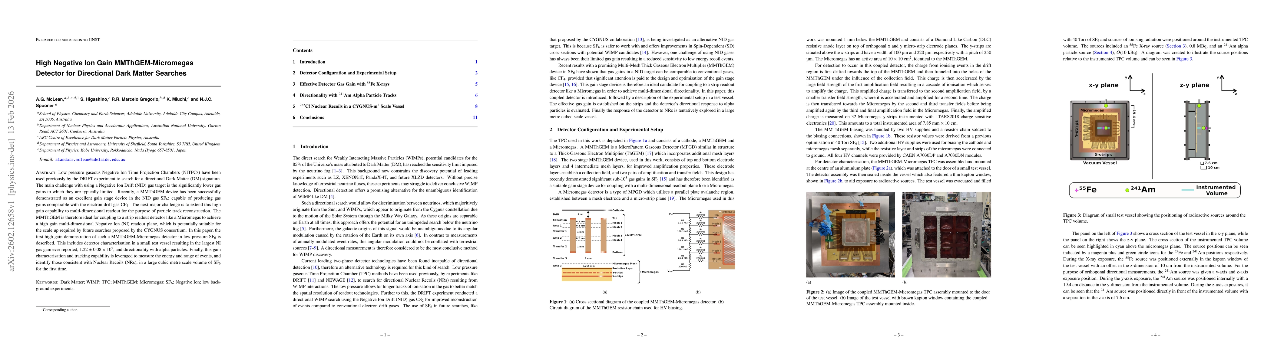 Thumbnail for High Negative Ion Gain MMThGEM-Micromegas Detector for Directional Dark Matter Searches