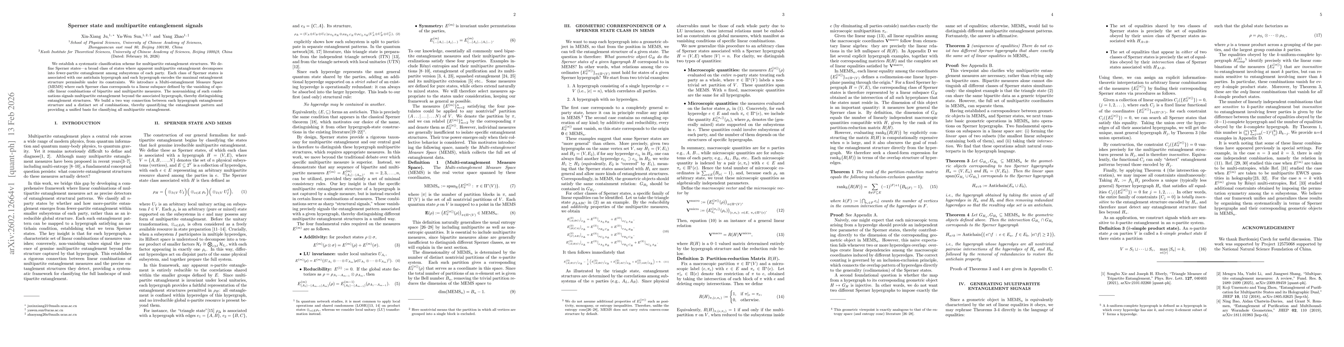 Thumbnail for Sperner state and multipartite entanglement signals