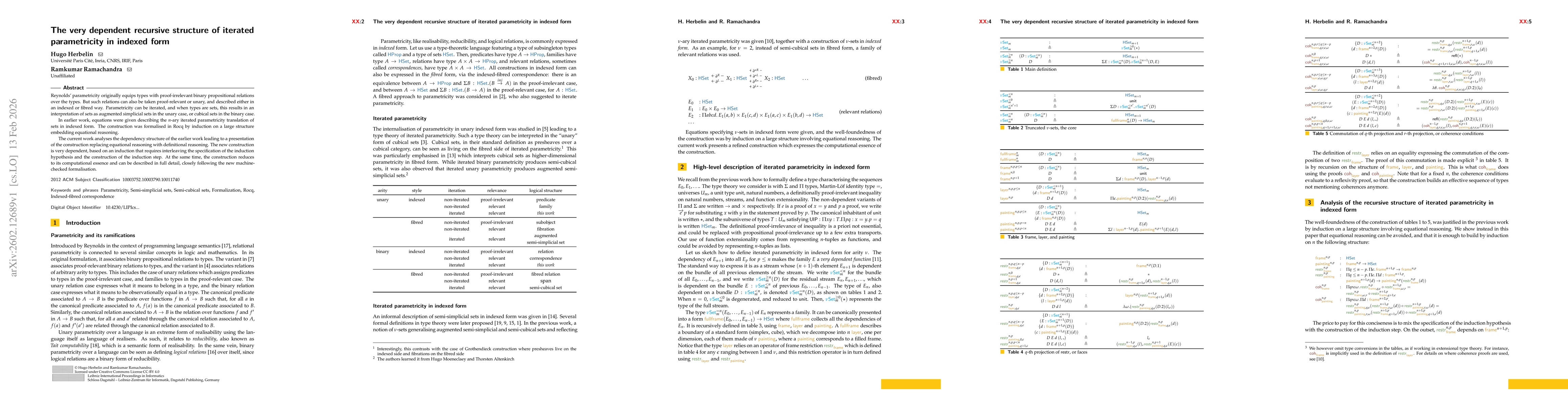 Thumbnail for The very dependent recursive structure of iterated parametricity in indexed form