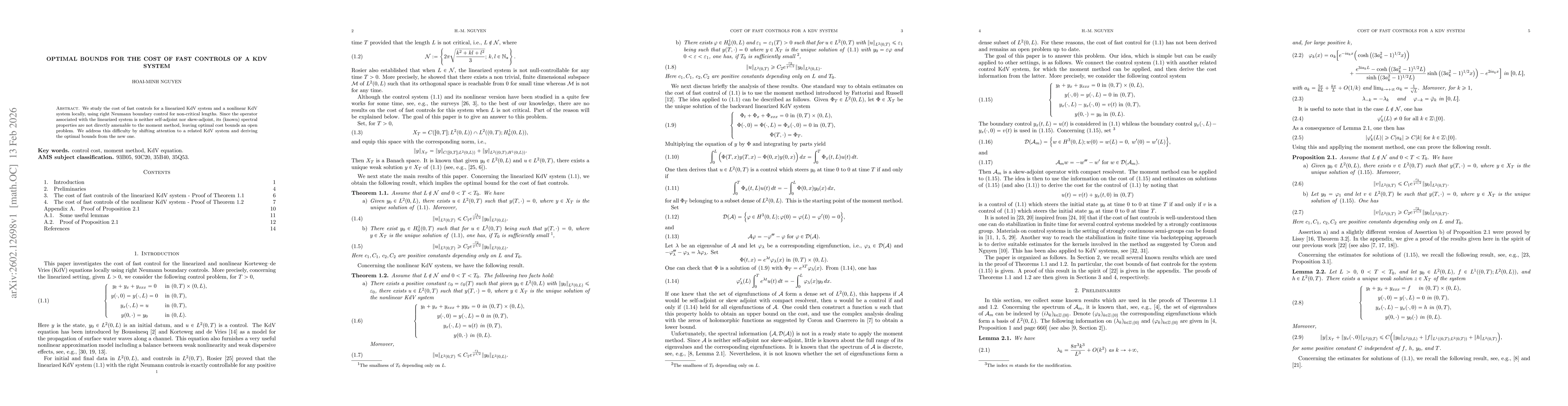 Thumbnail for Optimal bounds for the cost of fast controls of a KdV system