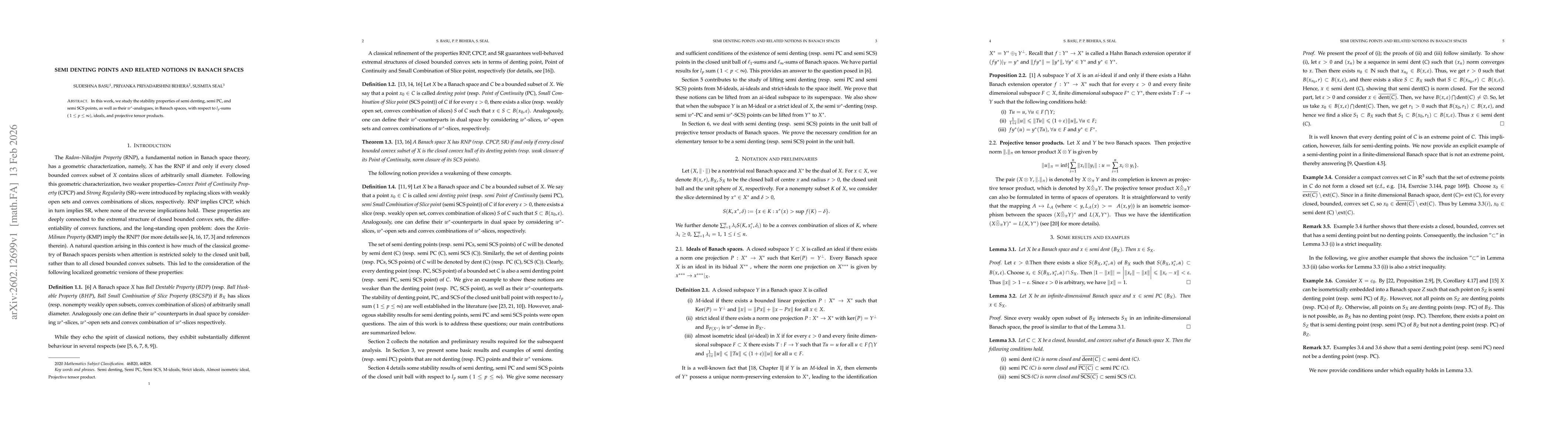Thumbnail for Semi denting points and related notions in Banach spaces