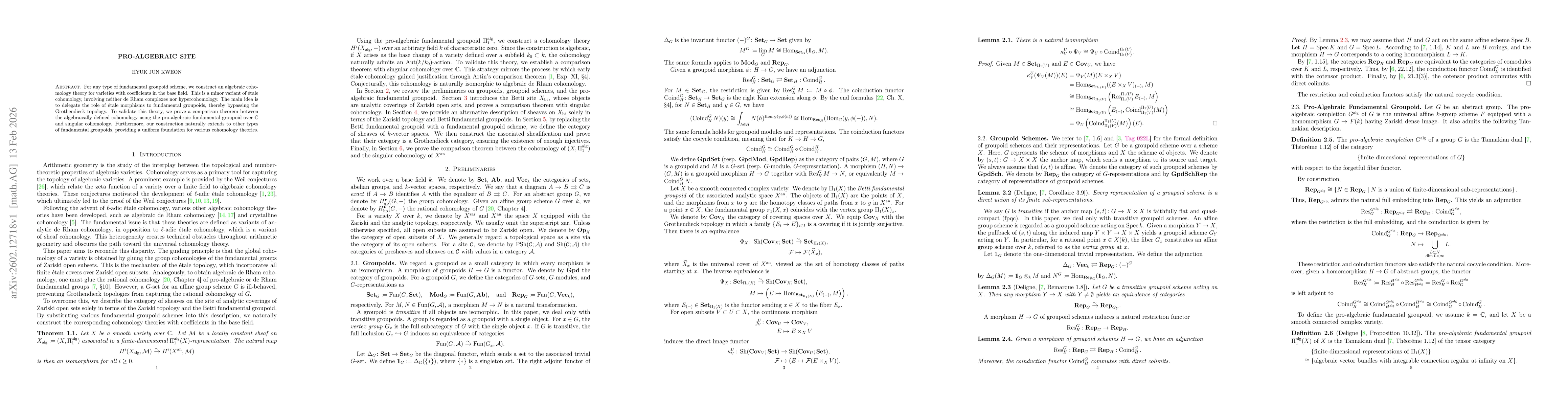 Thumbnail for Pro-Algebraic Site