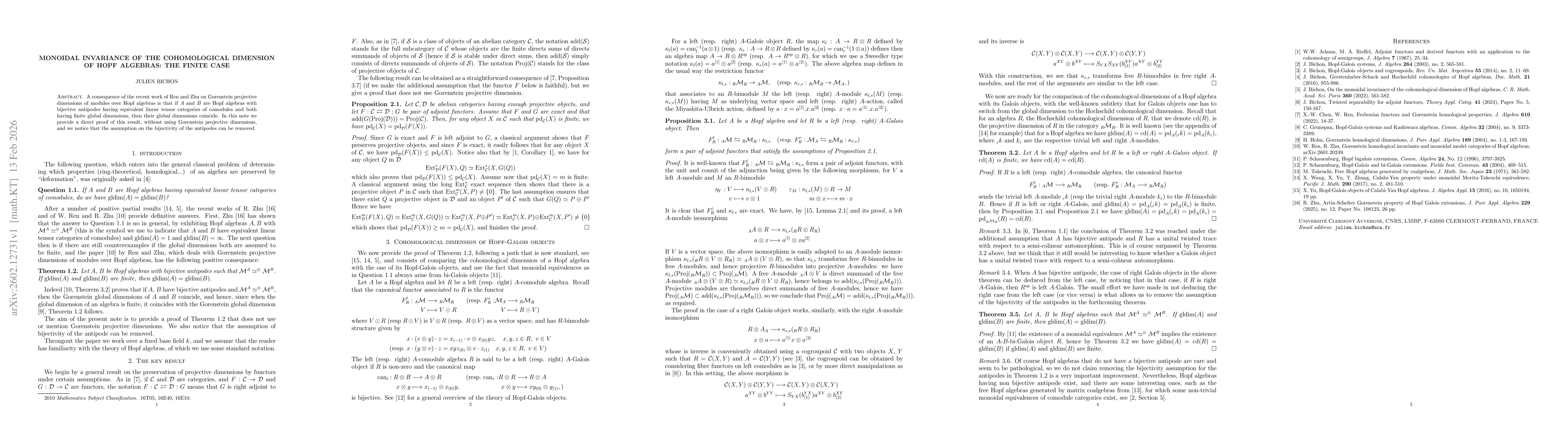 Thumbnail for Monoidal invariance of the cohomological dimension of Hopf algebras: the finite case