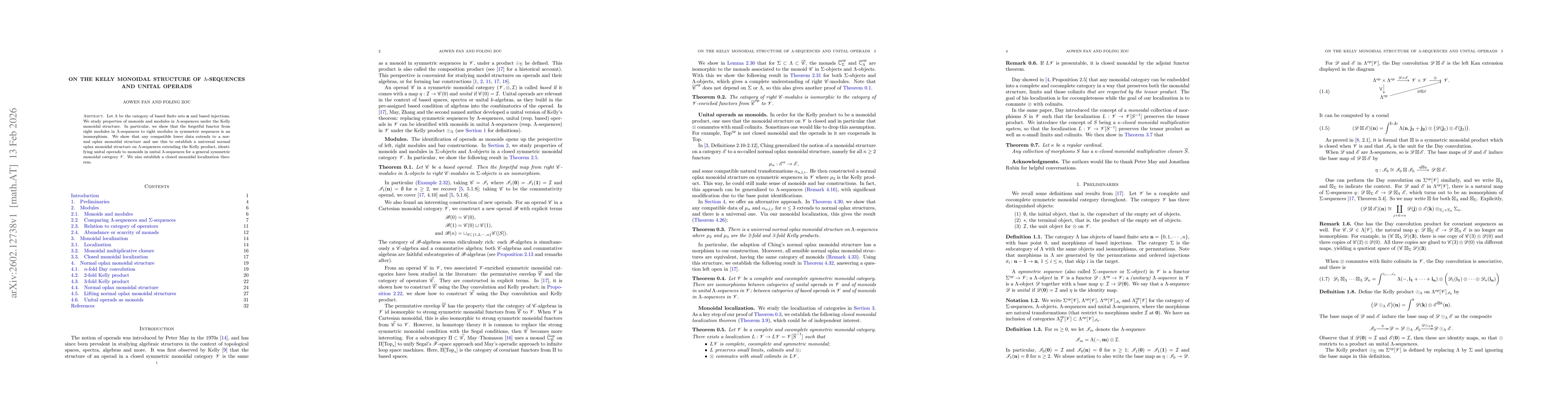 Thumbnail for On the Kelly monoidal structure of $Λ$-sequences and unital operads
