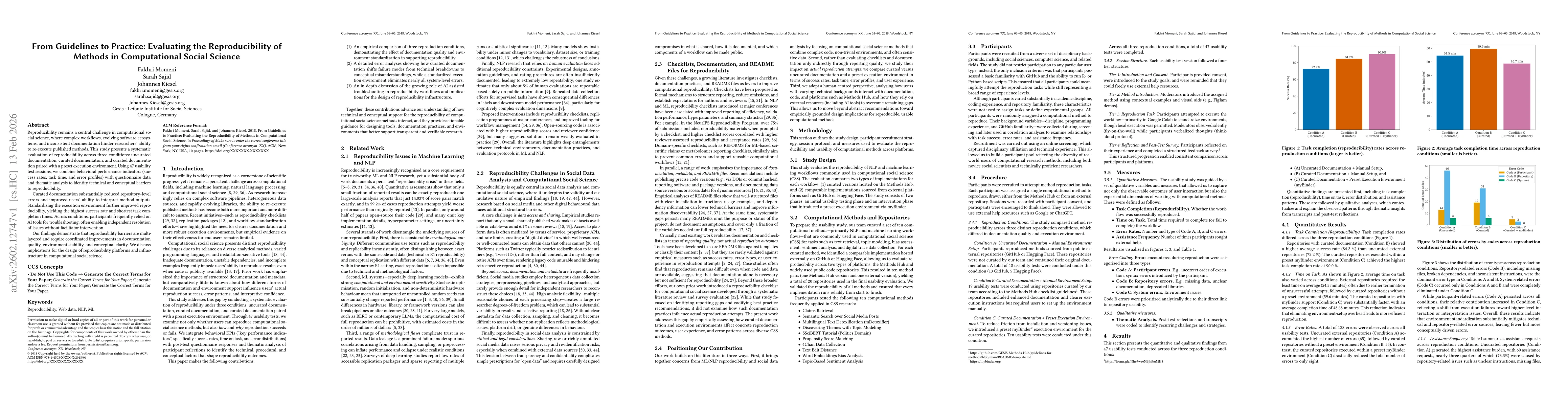 Thumbnail for From Guidelines to Practice: Evaluating the Reproducibility of Methods in Computational Social Science