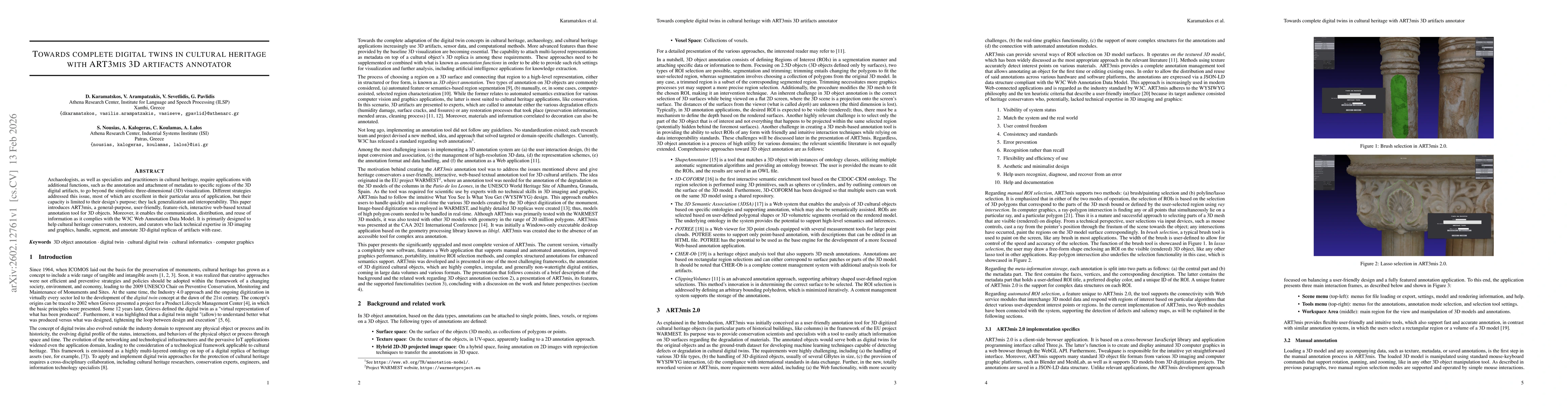 Thumbnail for Towards complete digital twins in cultural heritage with ART3mis 3D artifacts annotator