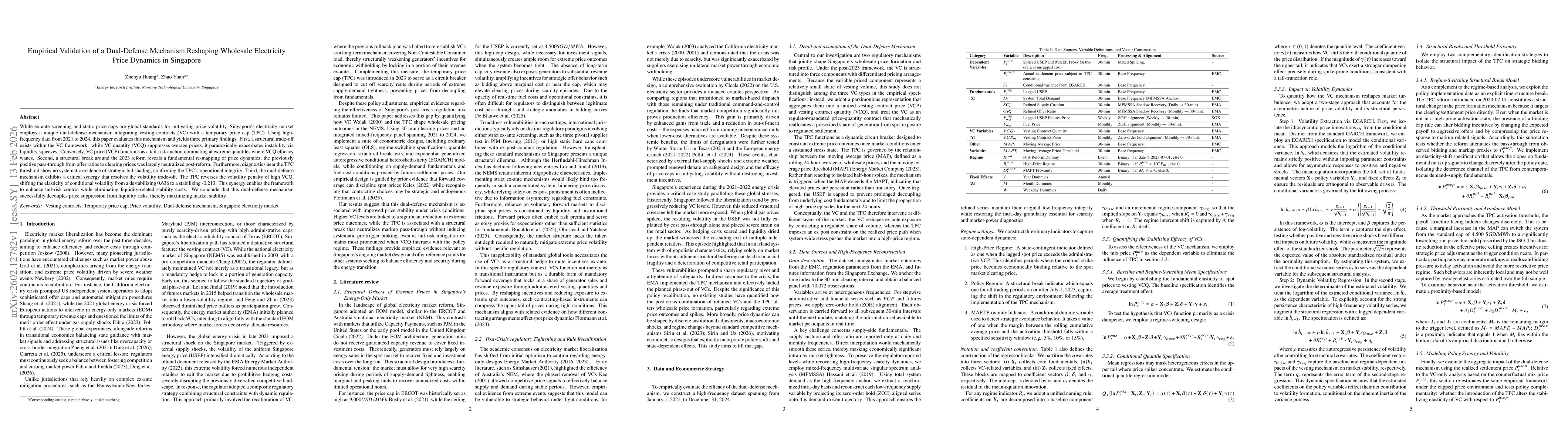 Thumbnail for Empirical Validation of a Dual-Defense Mechanism Reshaping Wholesale Electricity Price Dynamics in Singapore
