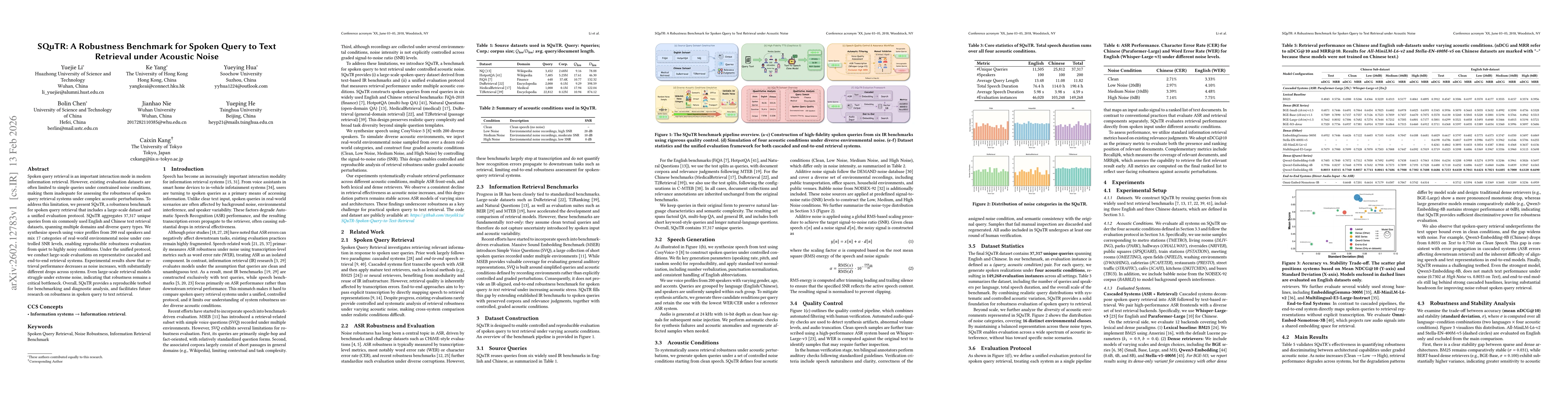 Thumbnail for SQuTR: A Robustness Benchmark for Spoken Query to Text Retrieval under Acoustic Noise