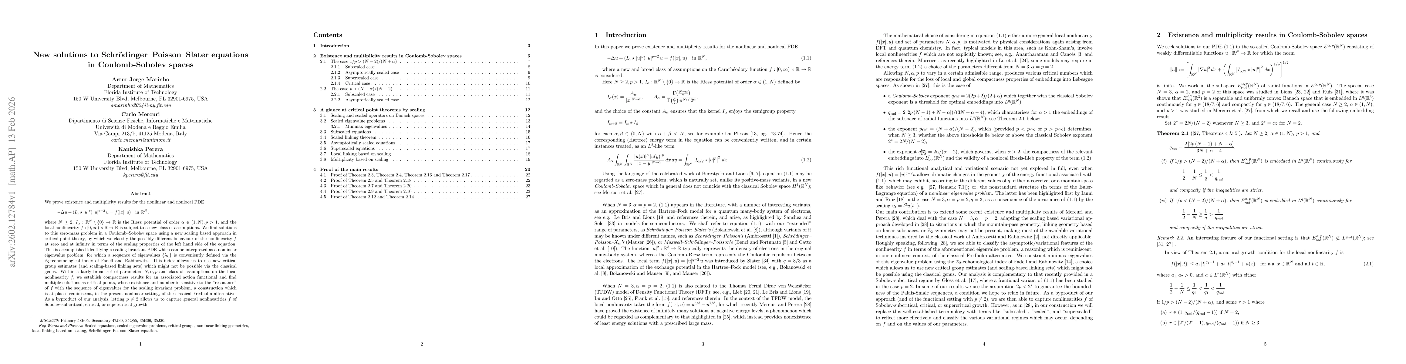 Thumbnail for New solutions to Schrödinger-Poisson-Slater equations in Coulomb-Sobolev spaces