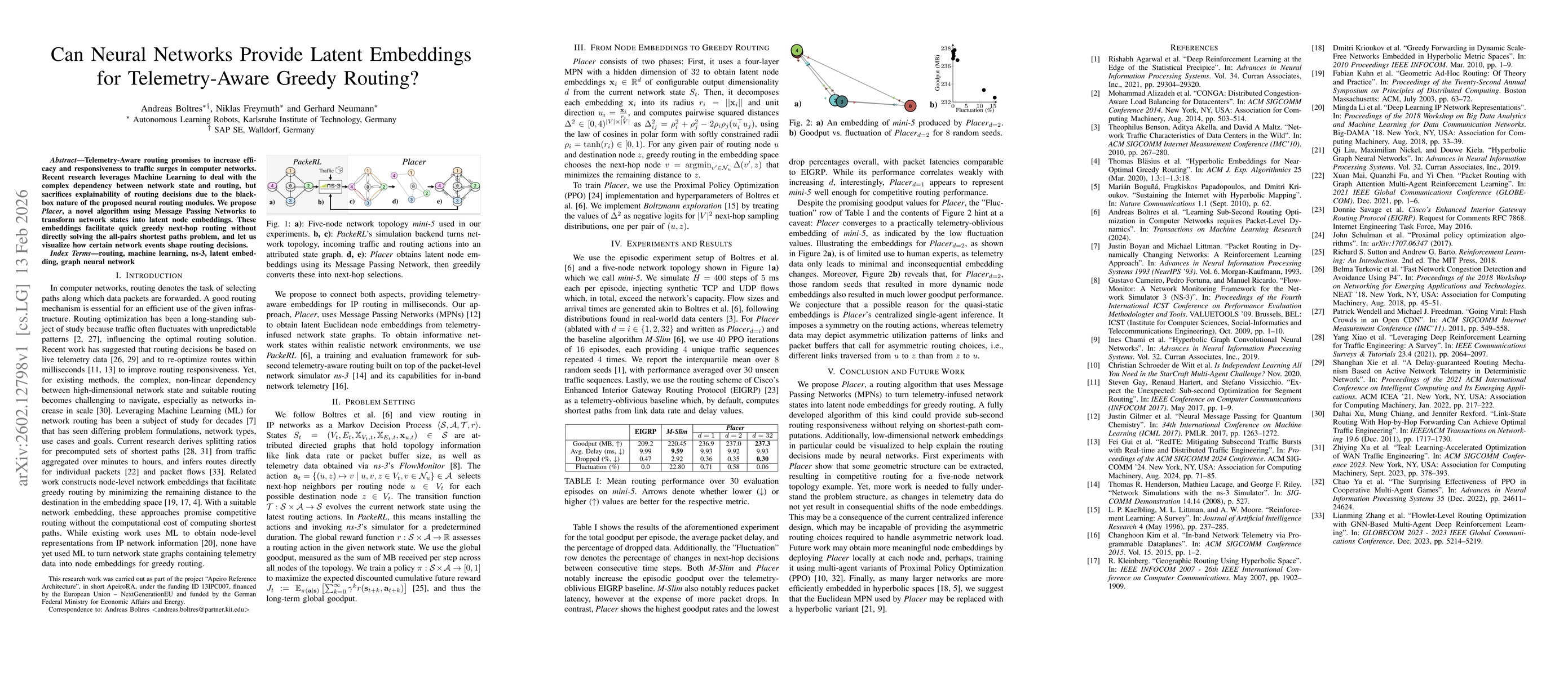 Thumbnail for Can Neural Networks Provide Latent Embeddings for Telemetry-Aware Greedy Routing?