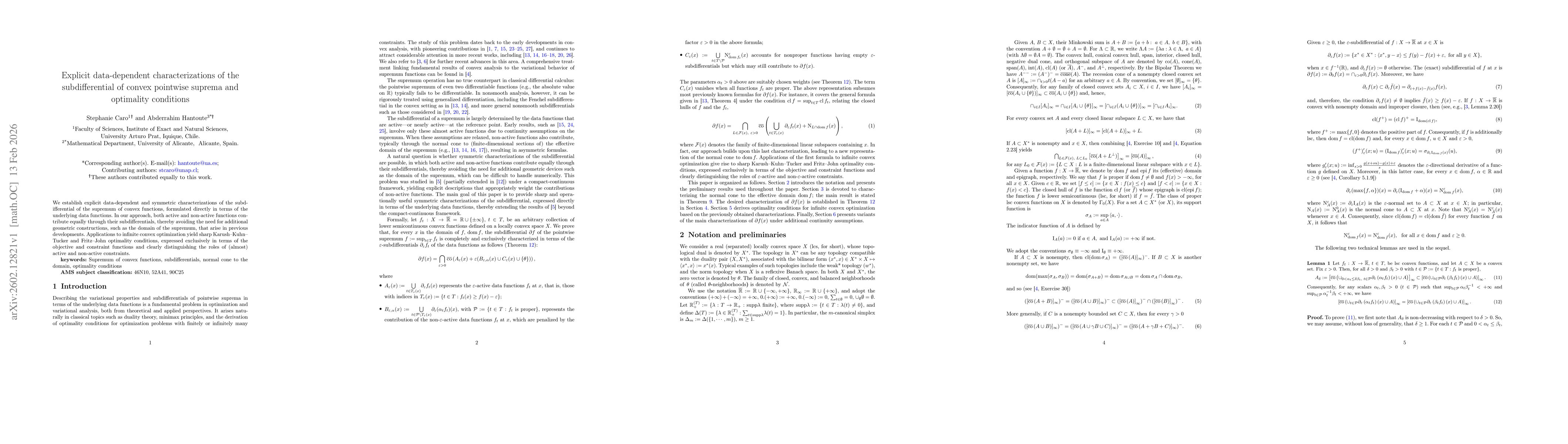 Thumbnail for Explicit data-dependent characterizations of the subdifferential of convex pointwise suprema and optimality conditions