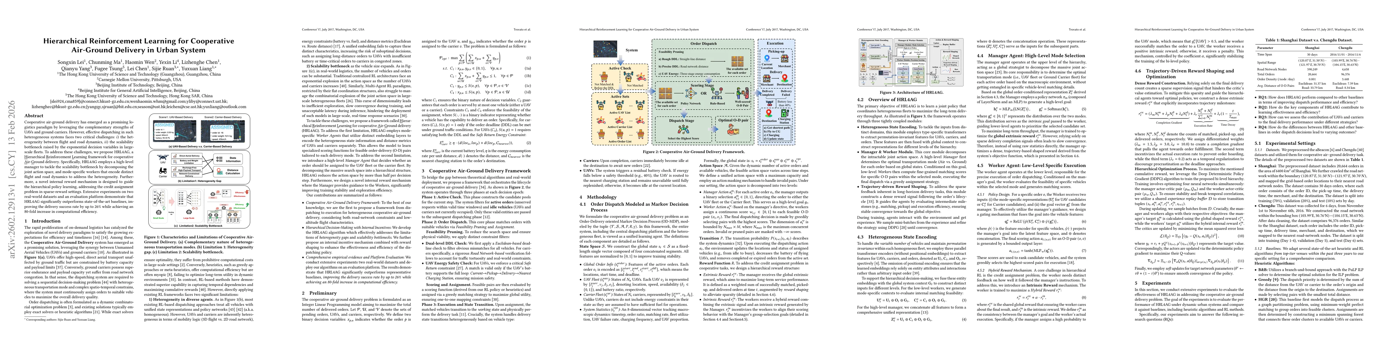 Thumbnail for Hierarchical Reinforcement Learning for Cooperative Air-Ground Delivery in Urban System