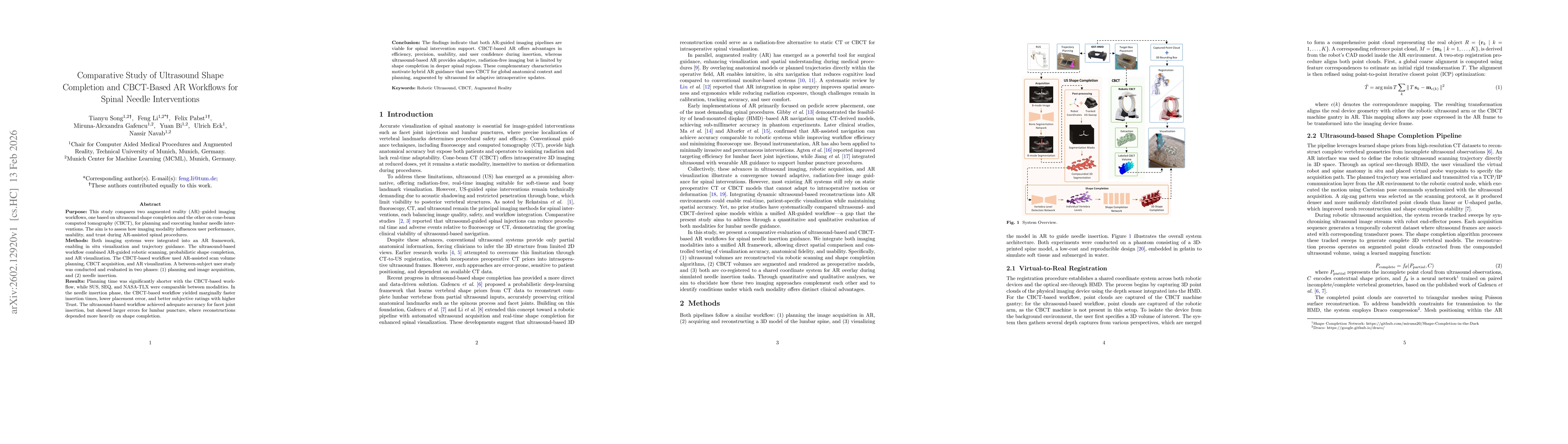Thumbnail for Comparative Study of Ultrasound Shape Completion and CBCT-Based AR Workflows for Spinal Needle Interventions