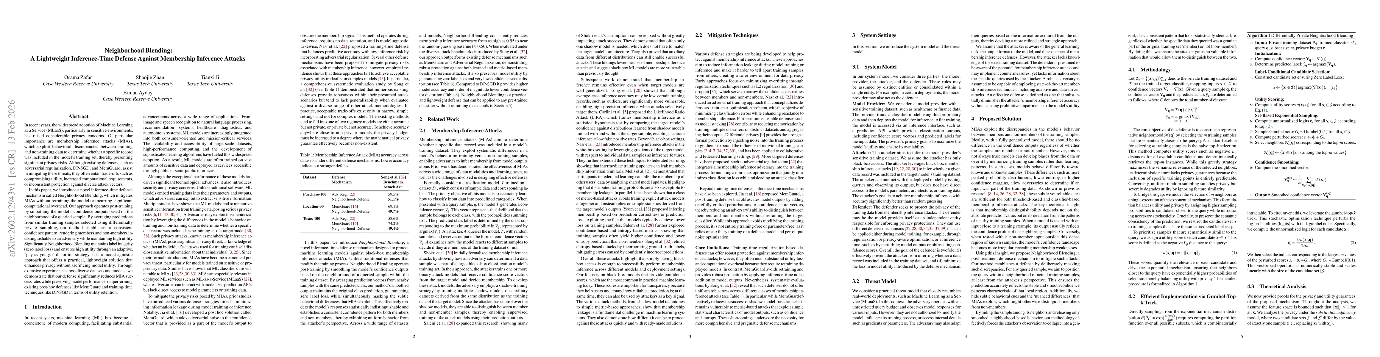 Thumbnail for Neighborhood Blending: A Lightweight Inference-Time Defense Against Membership Inference Attacks