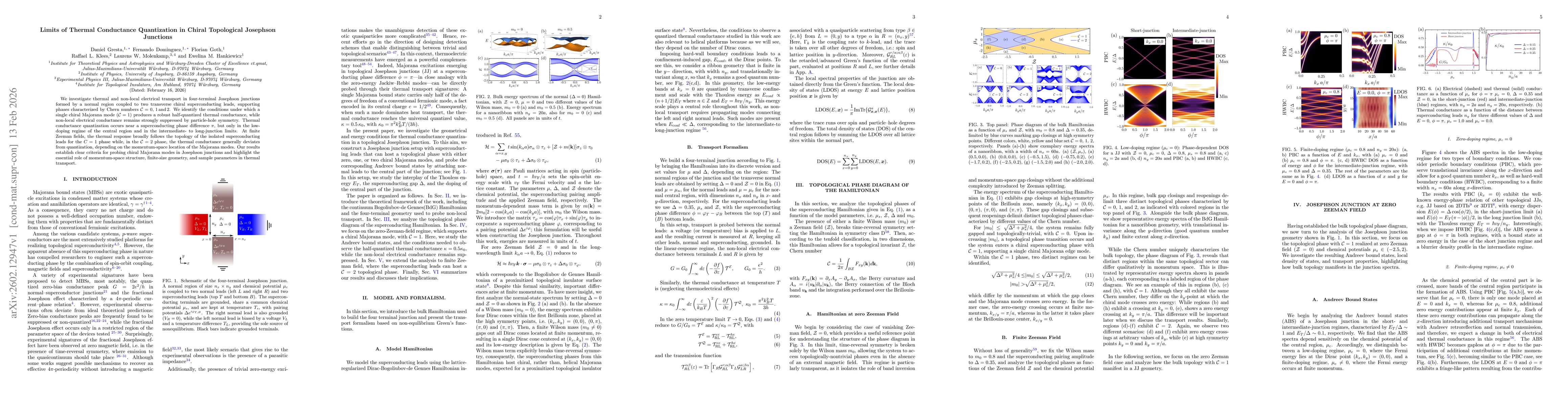 Thumbnail for Limits of Thermal Conductance Quantization in Chiral Topological Josephson Junctions