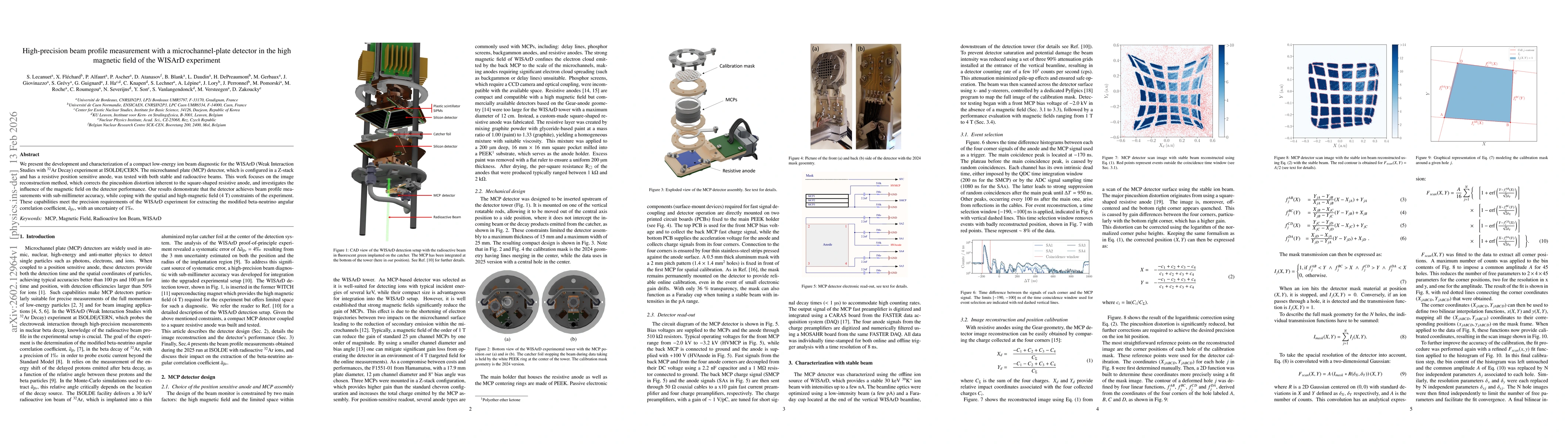 Thumbnail for High-precision beam profile measurement with a microchannel-plate detector in the high magnetic field of the WISArD experiment