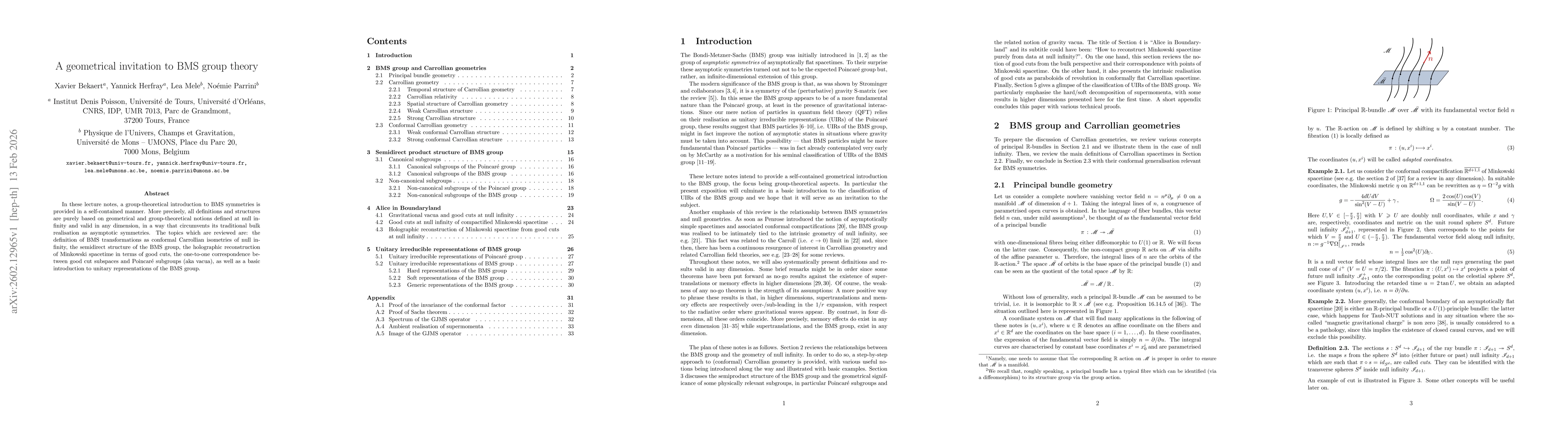 Thumbnail for A geometrical invitation to BMS group theory